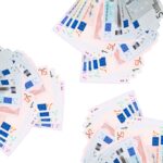 full set of banknotes of euro isolated