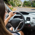 woman driving a car