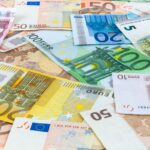 Background of euro banknotes